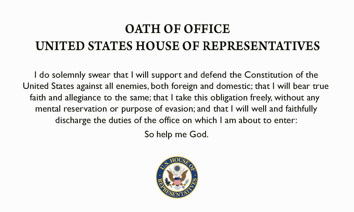 Congressional Oath of Office fold-in